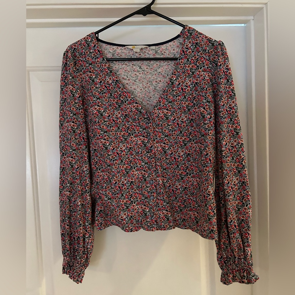 Boden Floral V-Neck Women's Top